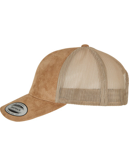Suede Leather Trucker Cap
