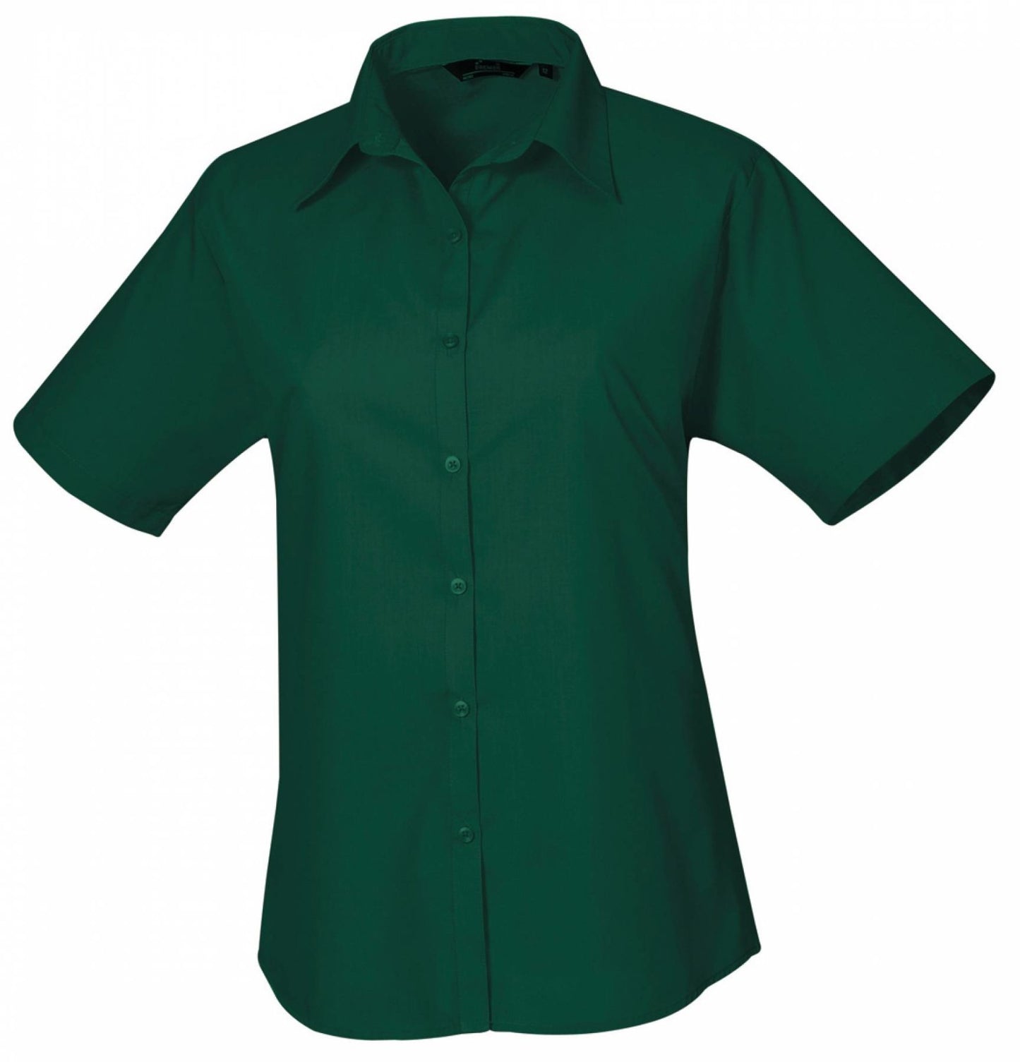 Ladies` Poplin Short Sleeve Blouse (XXS-2XL)