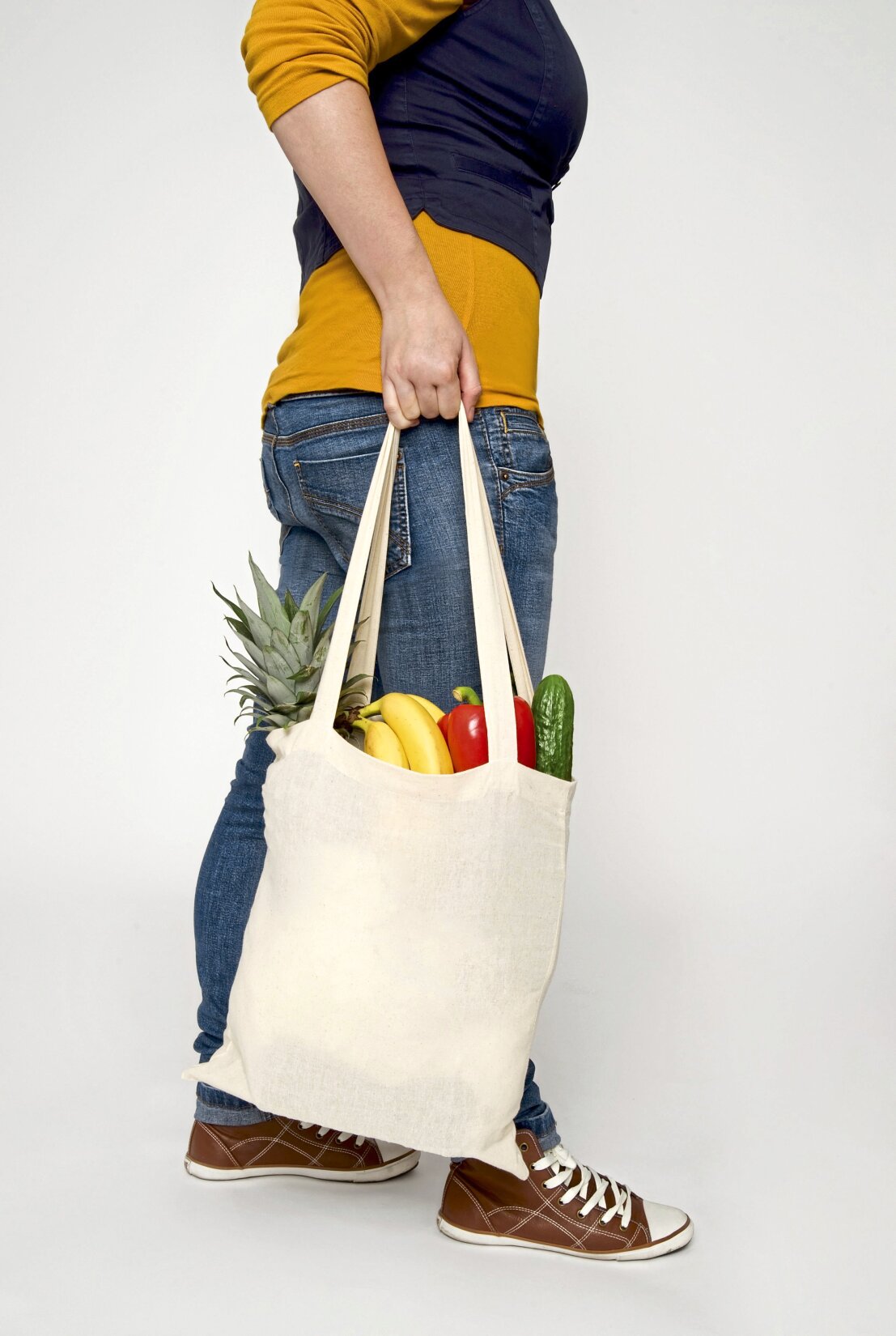 Baumwolltasche, natur, lange Henkel, Basic