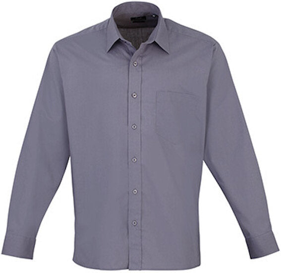 Poplin Long Sleeve Shirt (Schwarz/weiß/Grautöne)