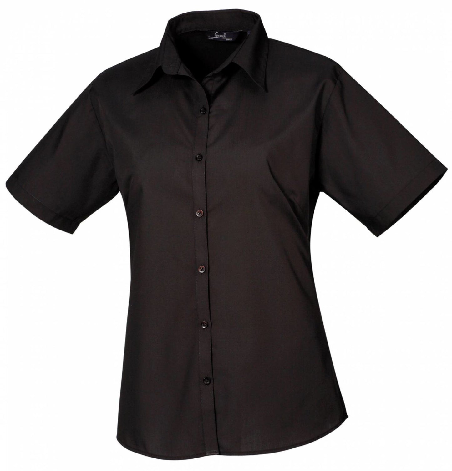 Ladies` Poplin Short Sleeve Blouse (3XL-6XL)