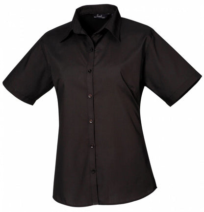 Ladies` Poplin Short Sleeve Blouse (3XL-6XL)