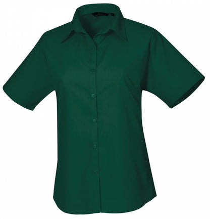 Ladies` Poplin Short Sleeve Blouse (3XL-6XL)
