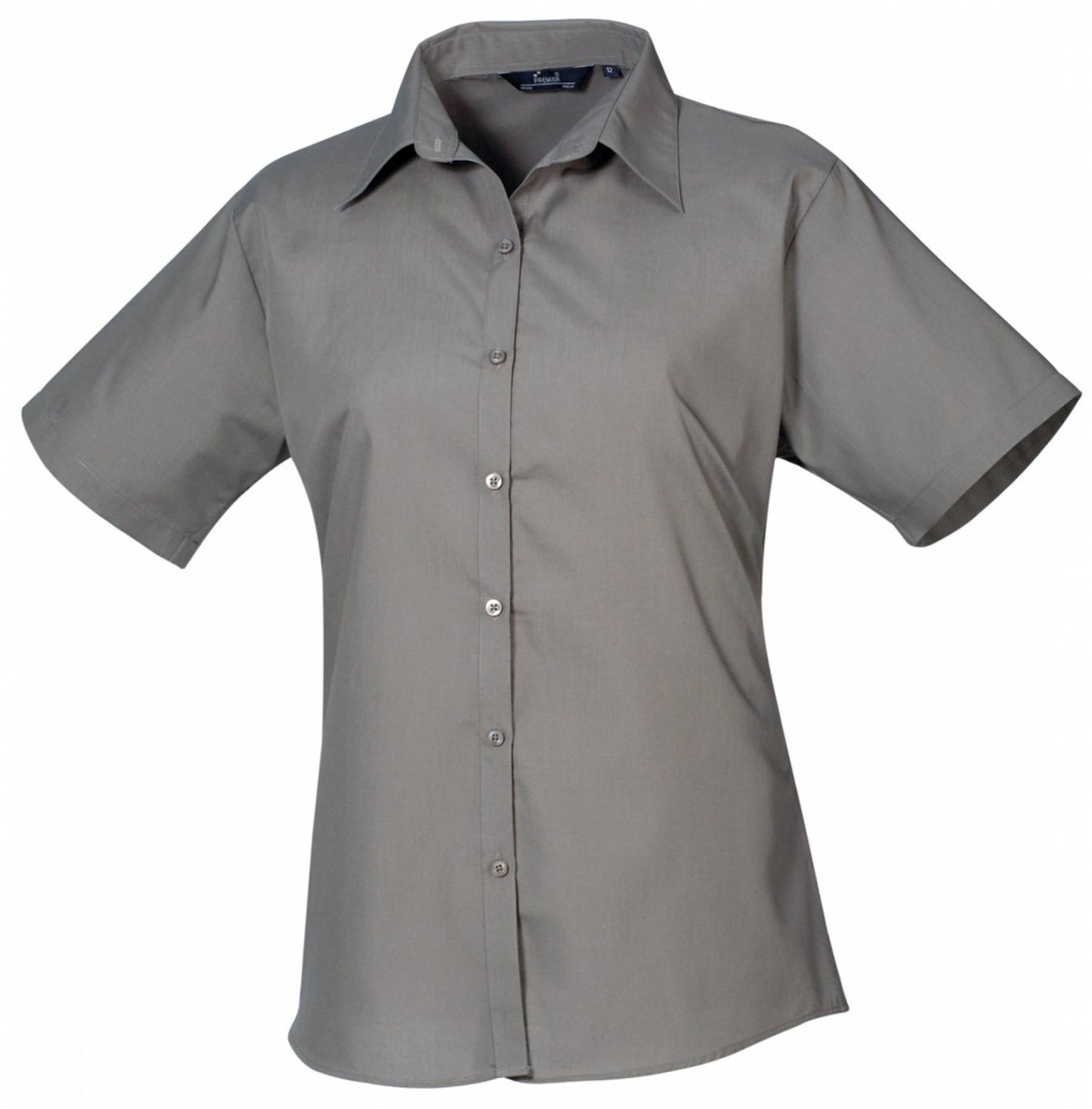 Ladies` Poplin Short Sleeve Blouse (3XL-6XL)