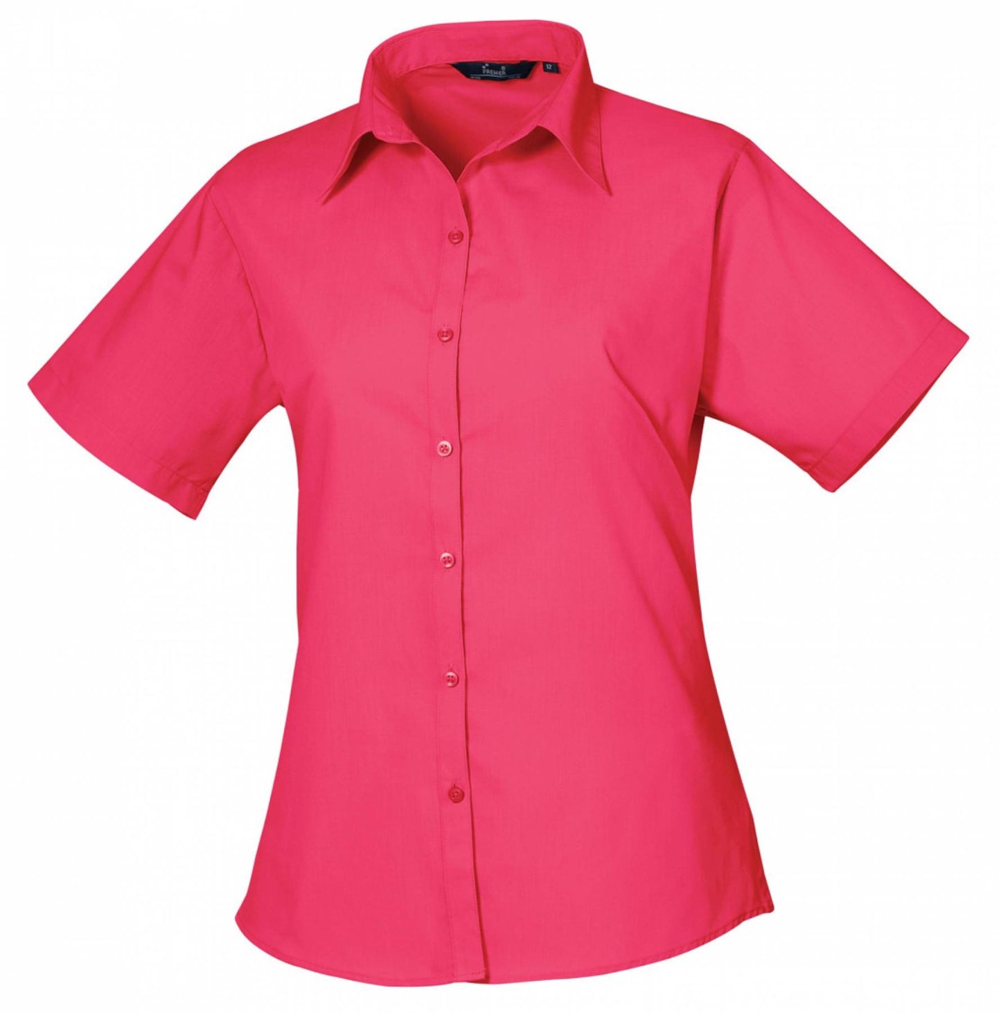 Ladies` Poplin Short Sleeve Blouse (3XL-6XL)