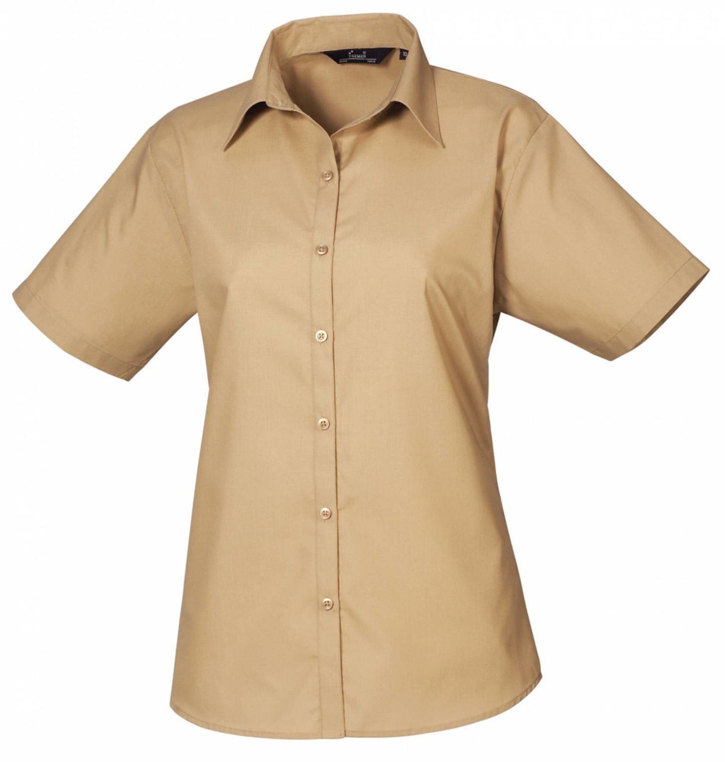 Ladies` Poplin Short Sleeve Blouse (3XL-6XL)