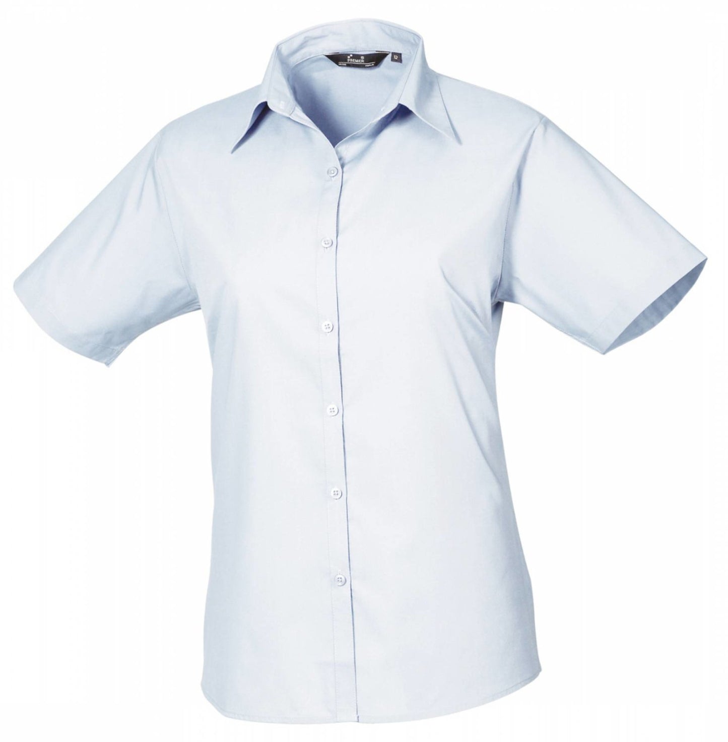 Ladies` Poplin Short Sleeve Blouse (3XL-6XL)