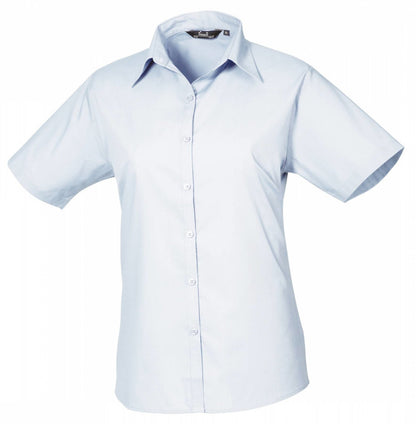 Ladies` Poplin Short Sleeve Blouse (3XL-6XL)