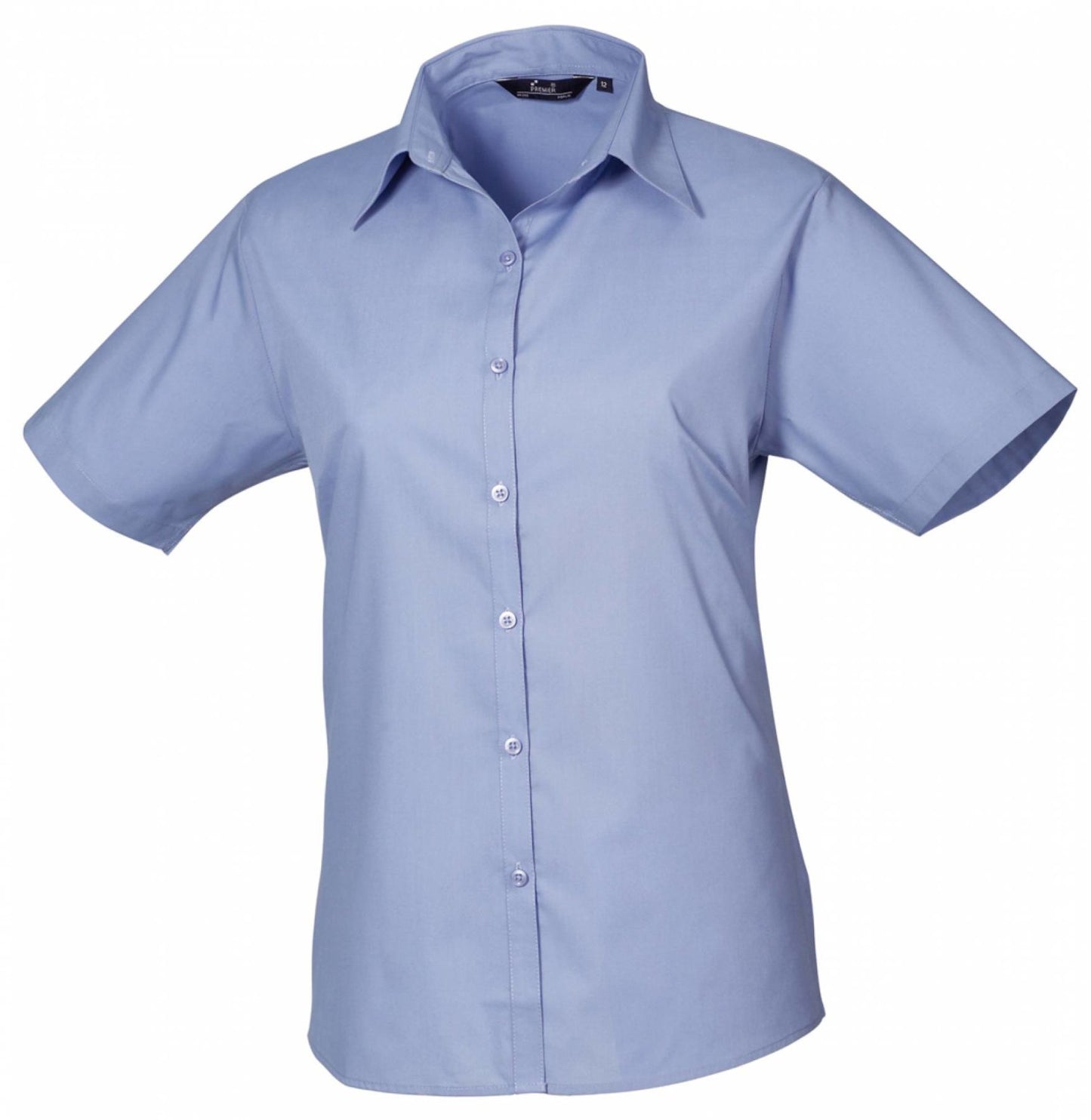Ladies` Poplin Short Sleeve Blouse (3XL-6XL)