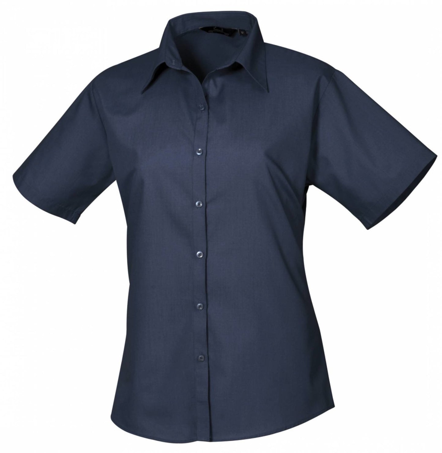 Ladies` Poplin Short Sleeve Blouse (3XL-6XL)