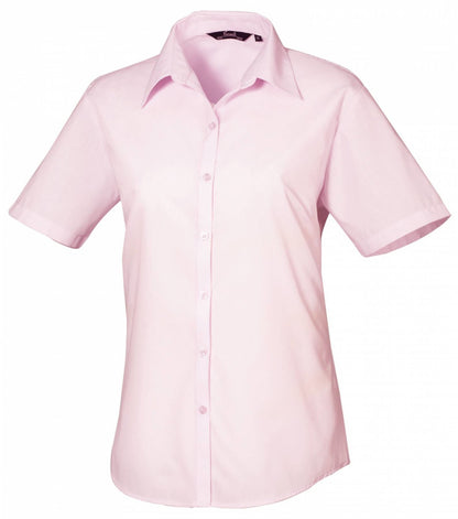 Ladies` Poplin Short Sleeve Blouse (3XL-6XL)