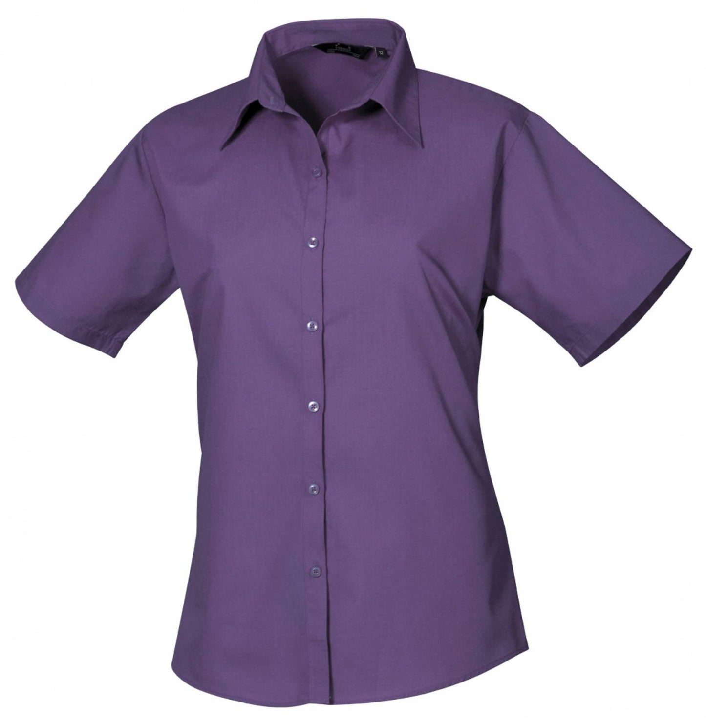 Ladies` Poplin Short Sleeve Blouse (3XL-6XL)