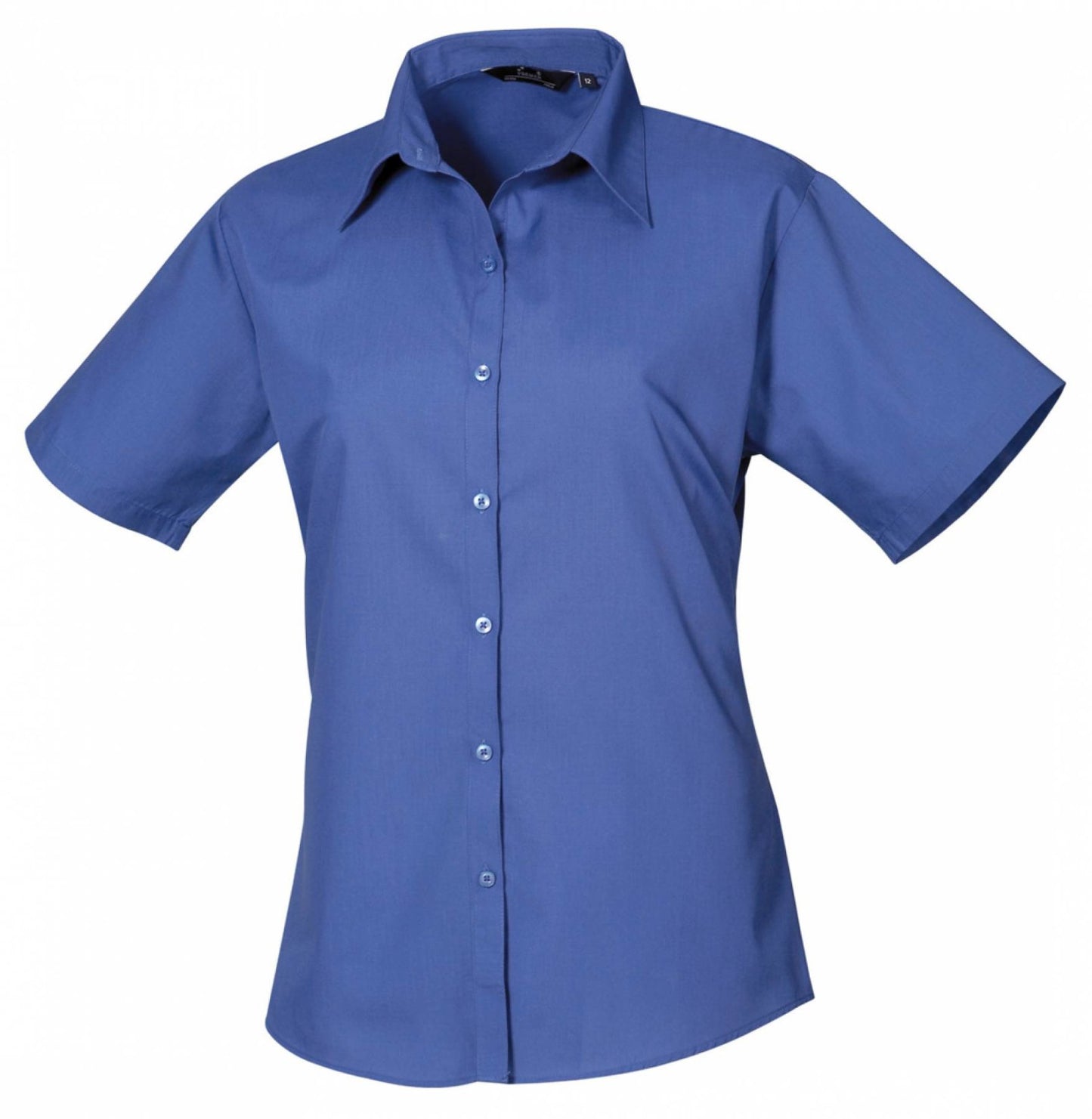 Ladies` Poplin Short Sleeve Blouse (3XL-6XL)