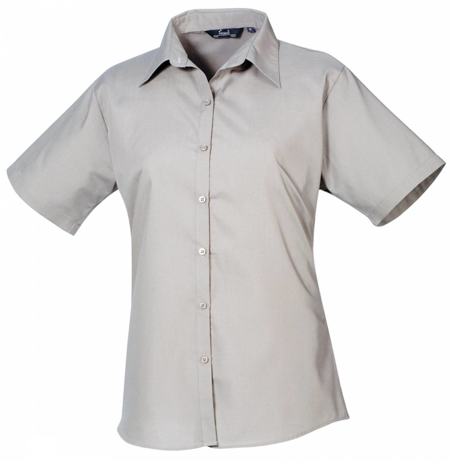 Ladies` Poplin Short Sleeve Blouse (3XL-6XL)