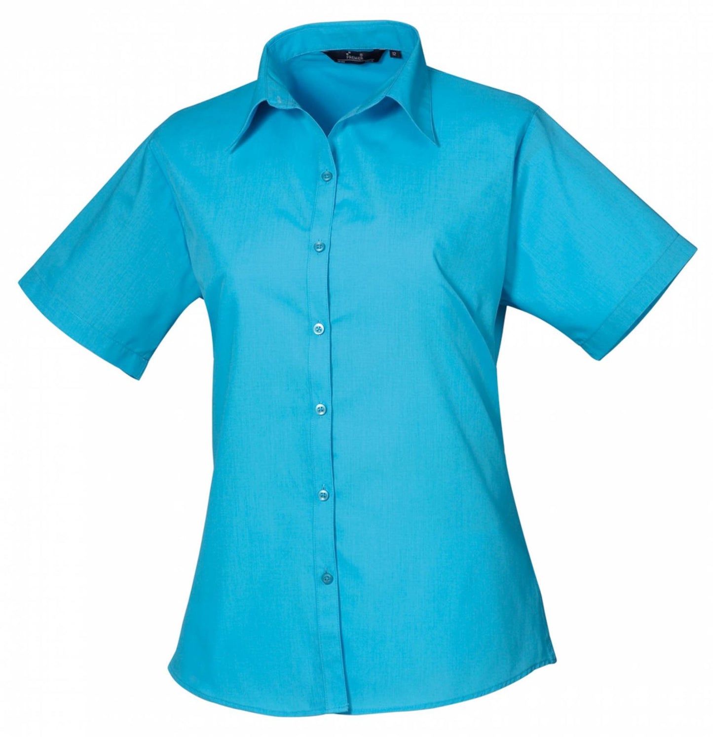 Ladies` Poplin Short Sleeve Blouse (XXS-2XL)
