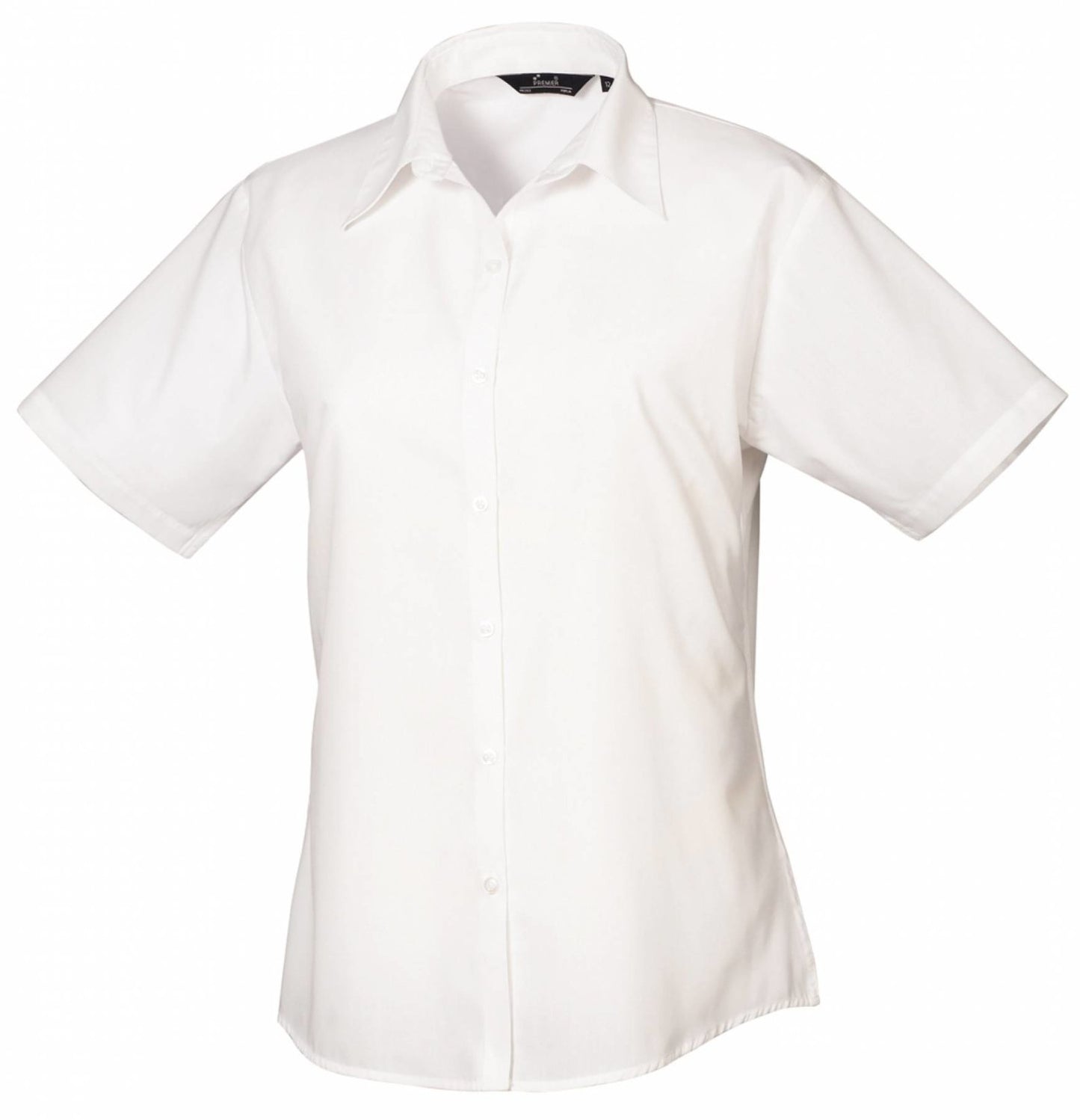 Ladies` Poplin Short Sleeve Blouse (3XL-6XL)