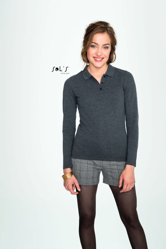 Women`s Long-Sleeve Piqué Polo Shirt Perfect