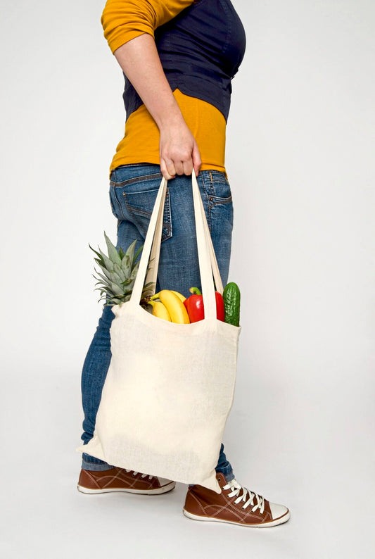 Baumwolltasche, natur, lange Henkel, Basic