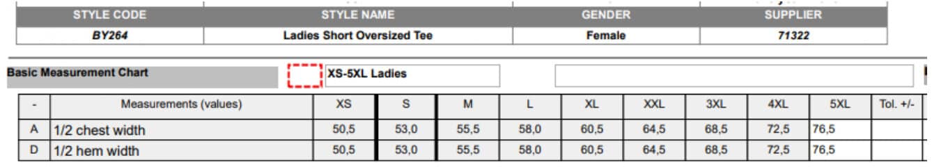 Ladies Short Oversized Tee