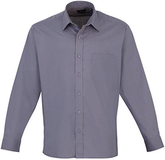 Poplin Long Sleeve Shirt (Schwarz/weiß/Grautöne)