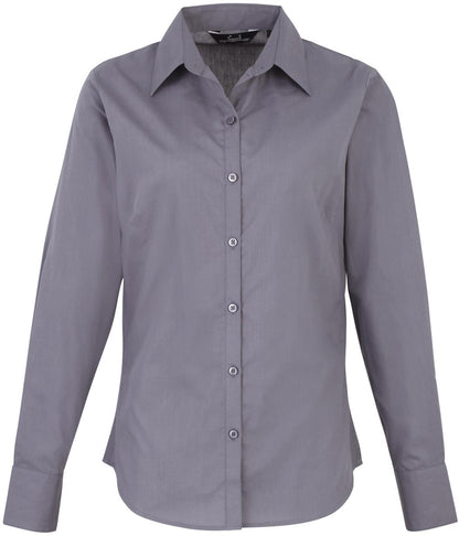 Women´s Poplin Long Sleeve Blouse XXS-2XL