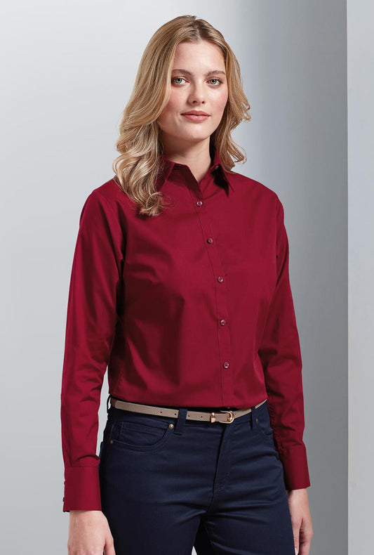 Women´s Poplin Long Sleeve Blouse XXS-2XL